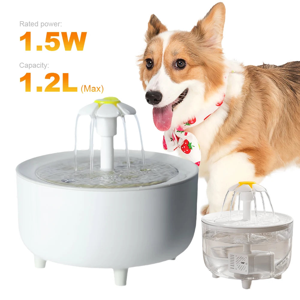 Quiet 1.2L Pet Water Fountain for Cats & Small Dogs