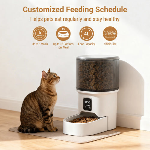 Programmable 4L Automatic Pet Feeder for Cats & Small Dogs