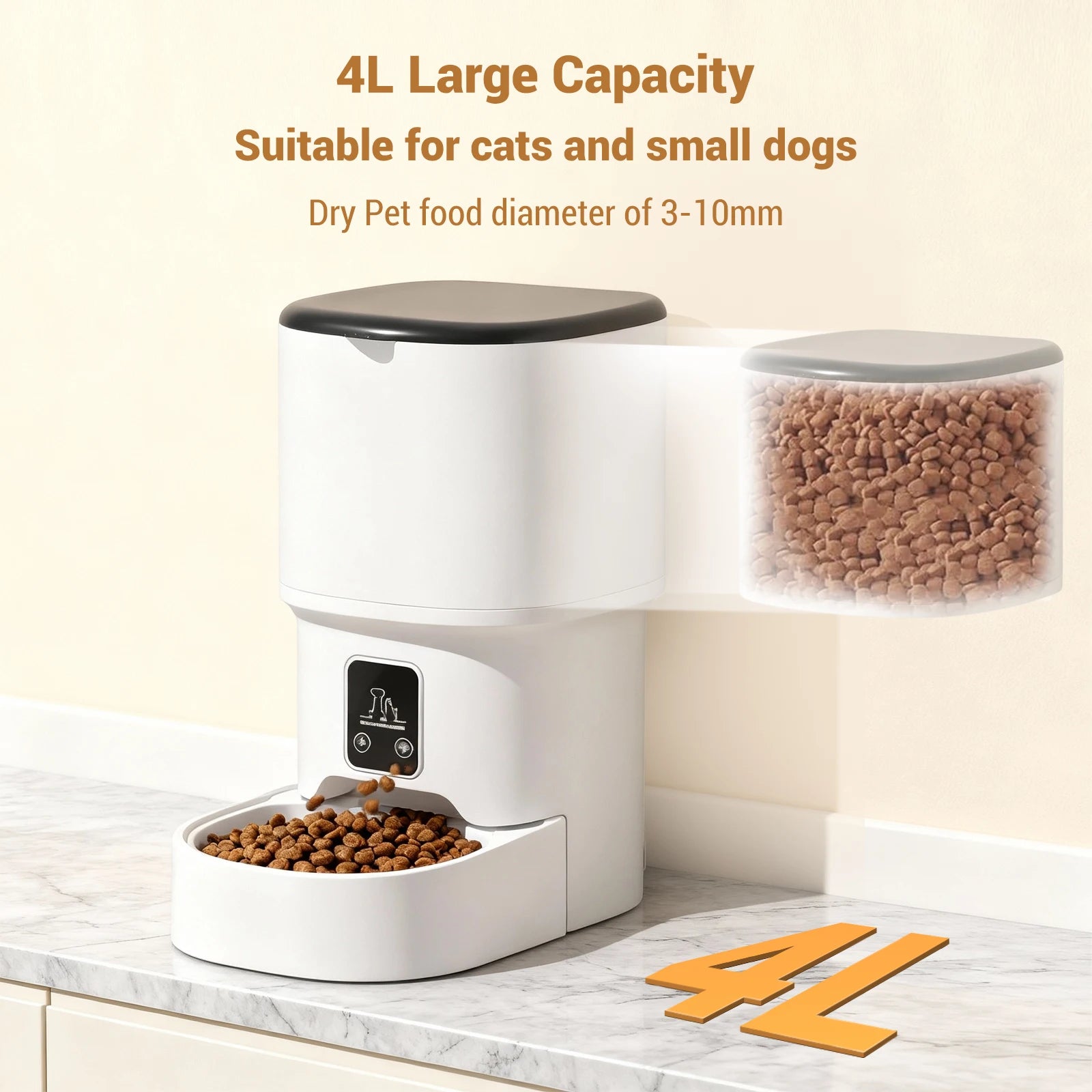 Programmable 4L Automatic Pet Feeder for Cats & Small Dogs
